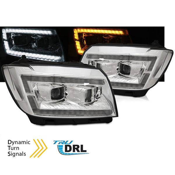 AMCP Pair LED DRL Lightbar Headlights VW CRAFTER 2 SY SX 17+ Van Bus Camper LHD