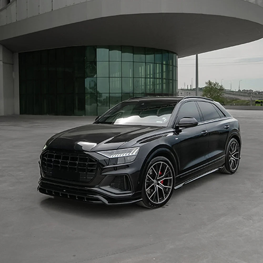 OW Front Bumper Lip Splitter Valance AUDI SQ8 / Q8 S-Line Mk1 18-23 Gloss Black
