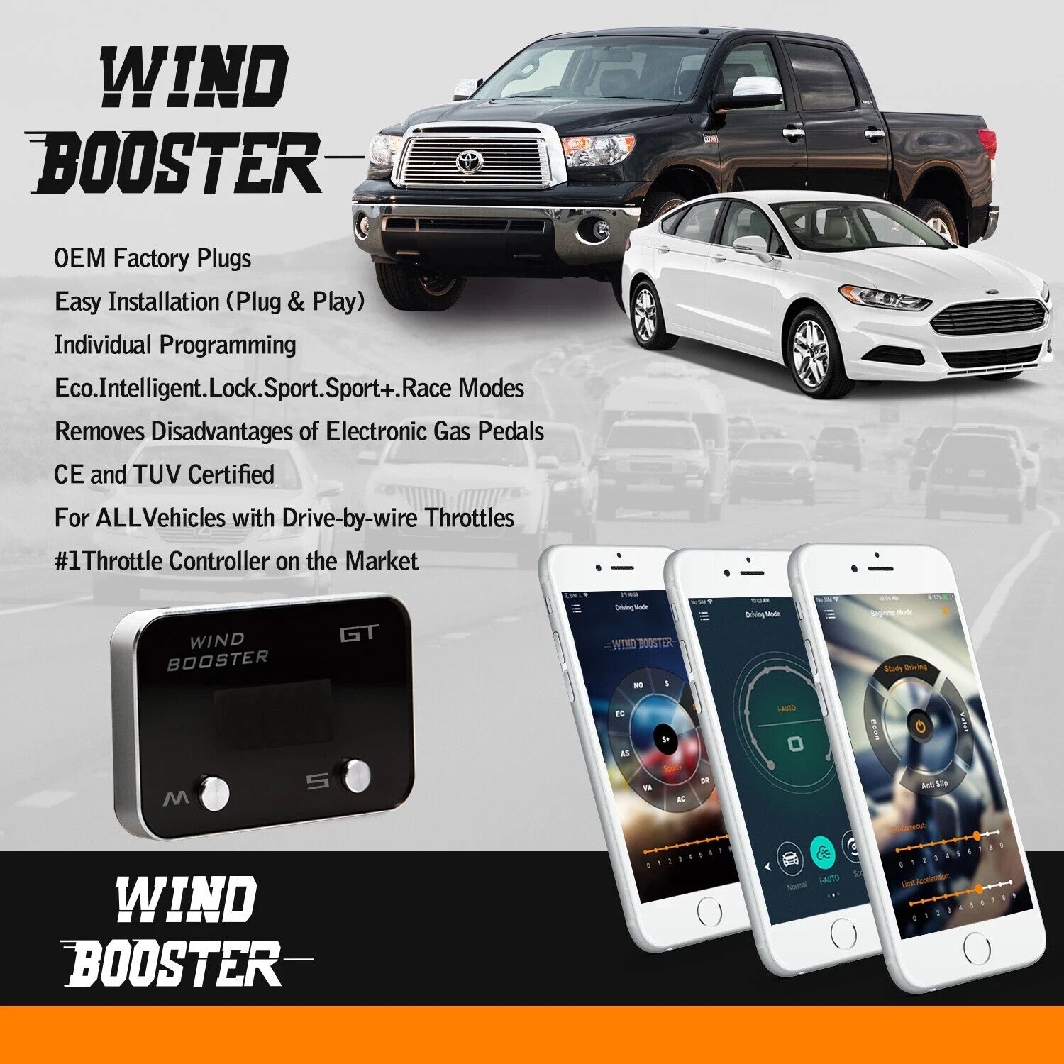 UK WINDBOOSTER GT Bluetooth Mobile App Throttle Controller Porsche 986 Boxster 987 Cayman
