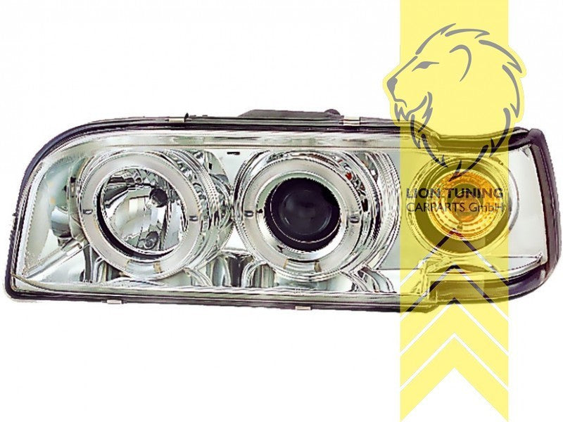 LT LED DRL Angel Eye Headlights Volvo 850 Saloon Estate 91-97 LS LW Chrome LHD