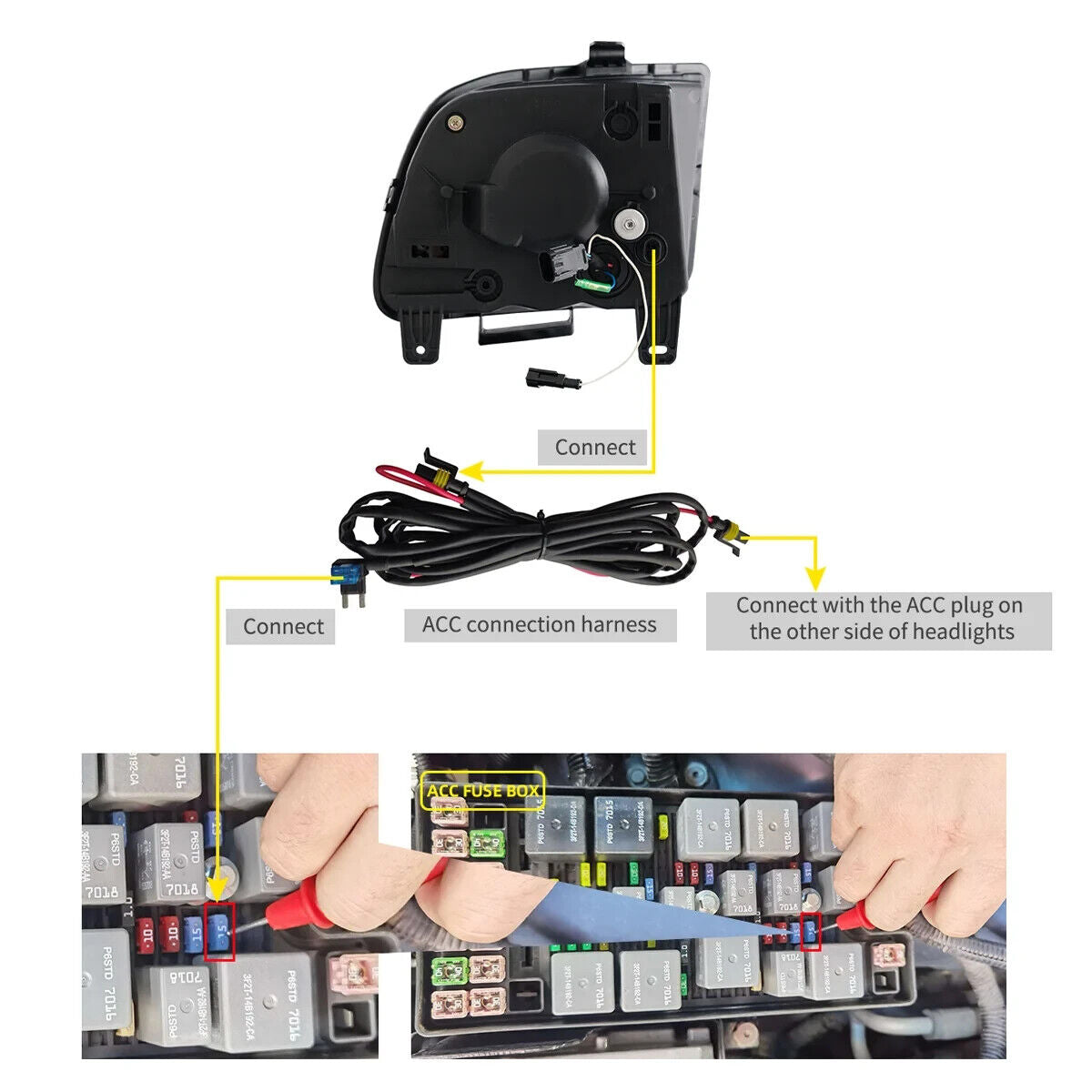 VLAND 05-09 Ford Mustang 3 MK3 S197 I Pre Facelift LED DRL Lightbar Headlights