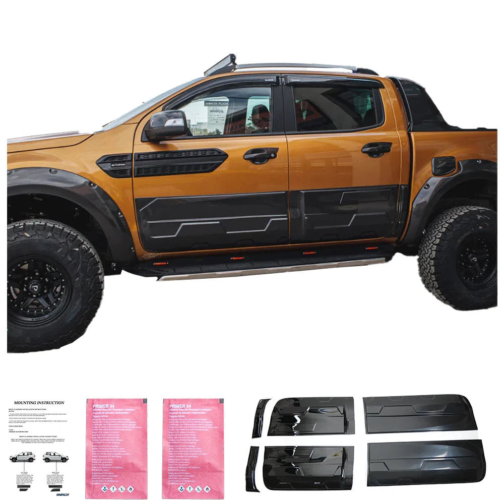 OW Body Cladding Styling Side Door Armour Panels FORD Ranger T6 T7 T8 12-22 ABS
