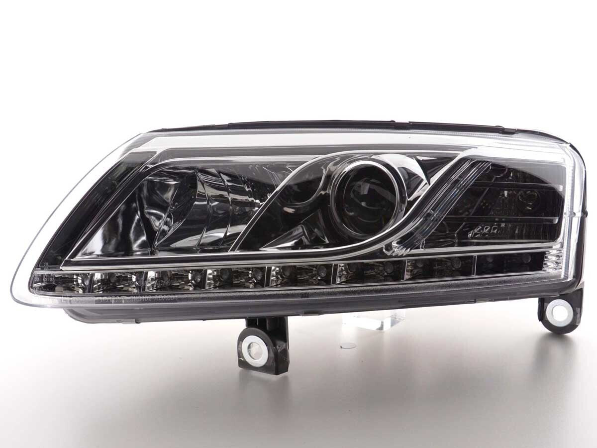 FK LED Headlights LED DRL Lightbar Audi A6 C6 4F 04-08 chrome S6 S-Line LHD