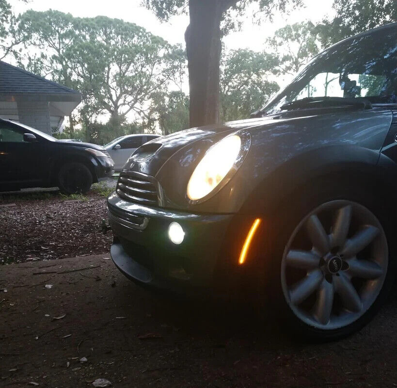 Front Bumper Smoked Lens LED Side Indicator Lights MINI Cooper R50 R52 R53 MK1