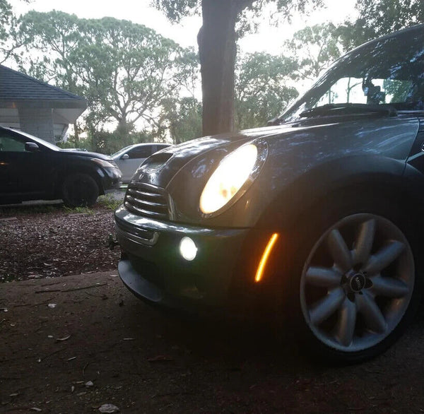 Front Bumper Smoked Lens LED Side Indicator Lights MINI Cooper R50 R52 R53 MK1