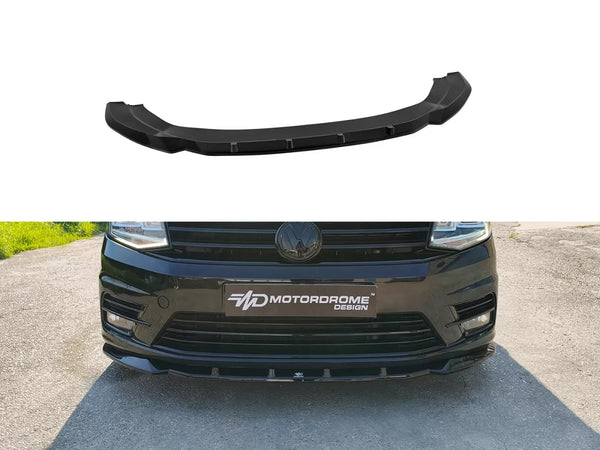 Motordrome Front Bumper Splitter Spoiler V2 VW Caddy Mk4 15-21 Glossy Black