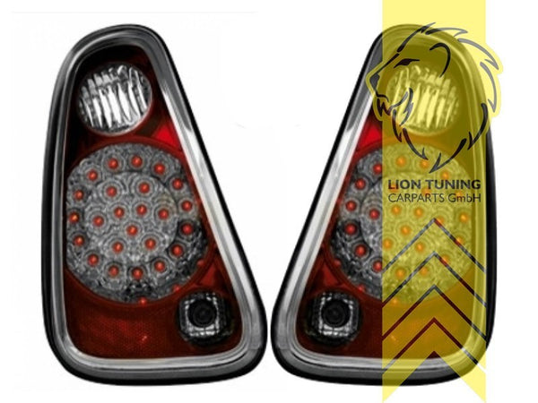 LT Pair LED Lightbar Rear Lights Tail Mini Cooper One R50 R52 R53 red chrome JCW