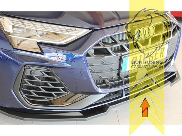Rieger front bumper splitter valance Audi A3 GY Facelift S Line S3 Black Matte