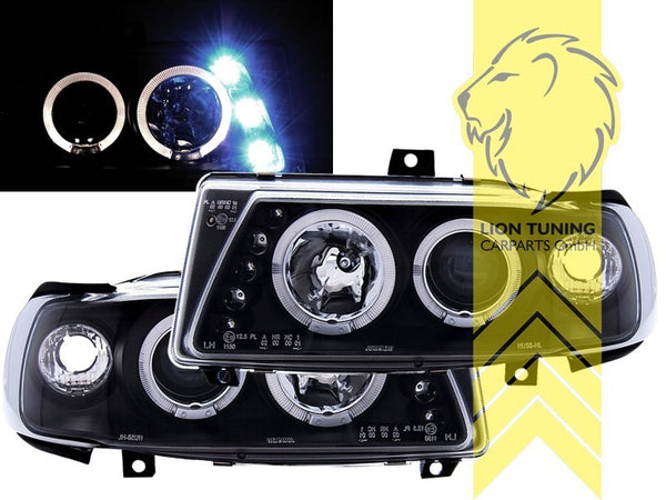 LT LED DRL Lightbar Headlights Halo Ring Seat Ibiza 6K Cordoba 6K Black LHD