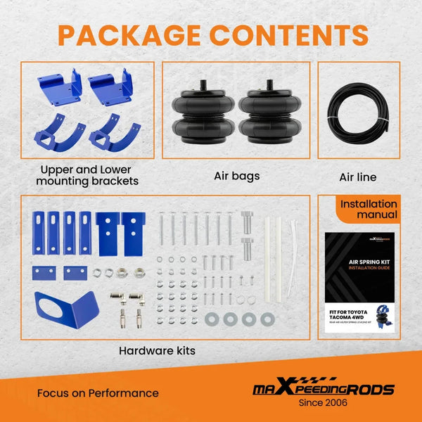 MXPR Rear Air Helper Spring Suspension Kit Toyota Tacoma 2WD 4WD 05-23