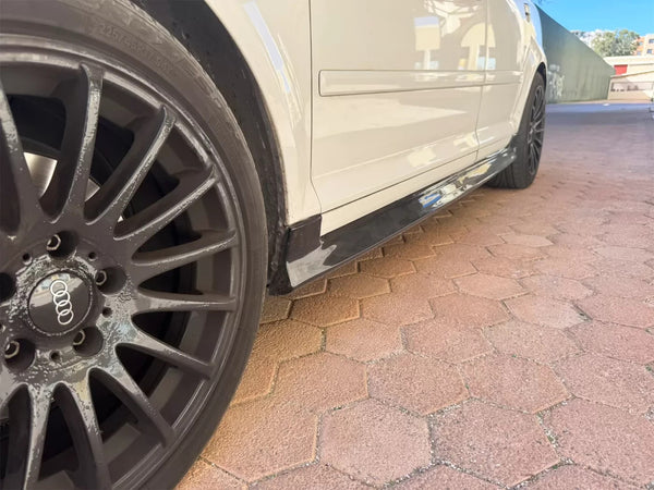 Motordrome Side Skirts Extensions Styling Audi A3 8P Sportback 05-12 Gloss Black