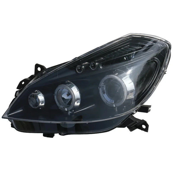 AS Pair LED DRL Halo Renault Clio 3 MK3 05-07 Headlights Black LHD