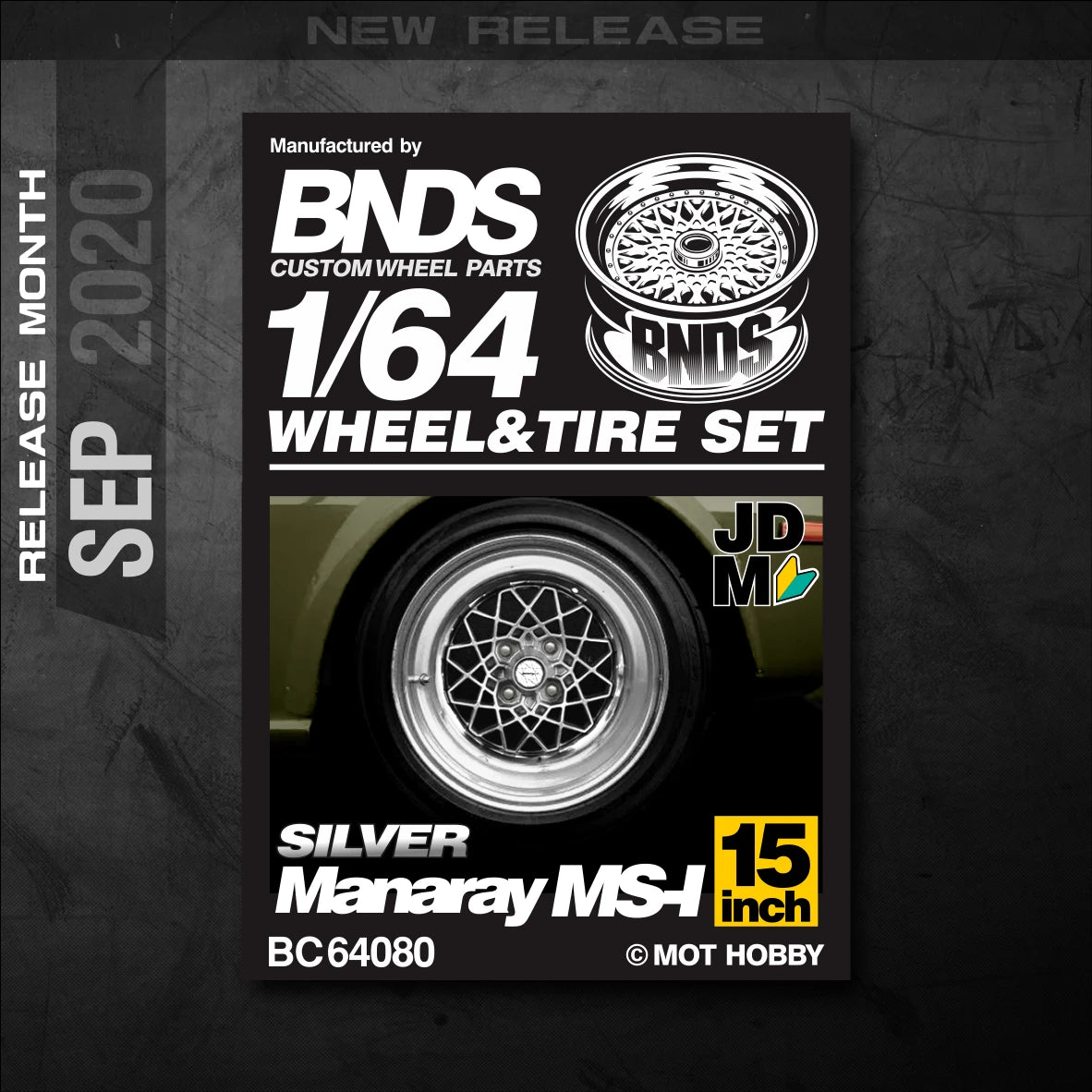 1/64 Alloy Wheels With Rubber Tires By BNDS Assembly Rims Modified Parts for Model Car Refitted VIP Style No.64053-64088