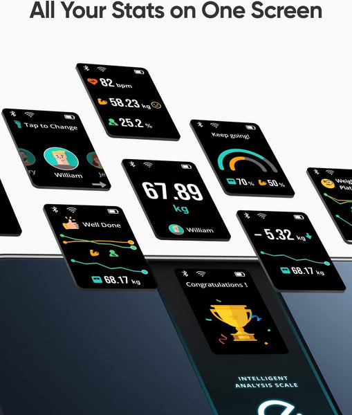 eufy Weighing Scales for Body Weight, Digital Bathroom Scales with Bluetooth, Body Fat Scales, 12 Measurements, Weight/Body Fat/BMI, Fitness Body Composition Analysis, Black, lbs/kg, Smart Scale A1
