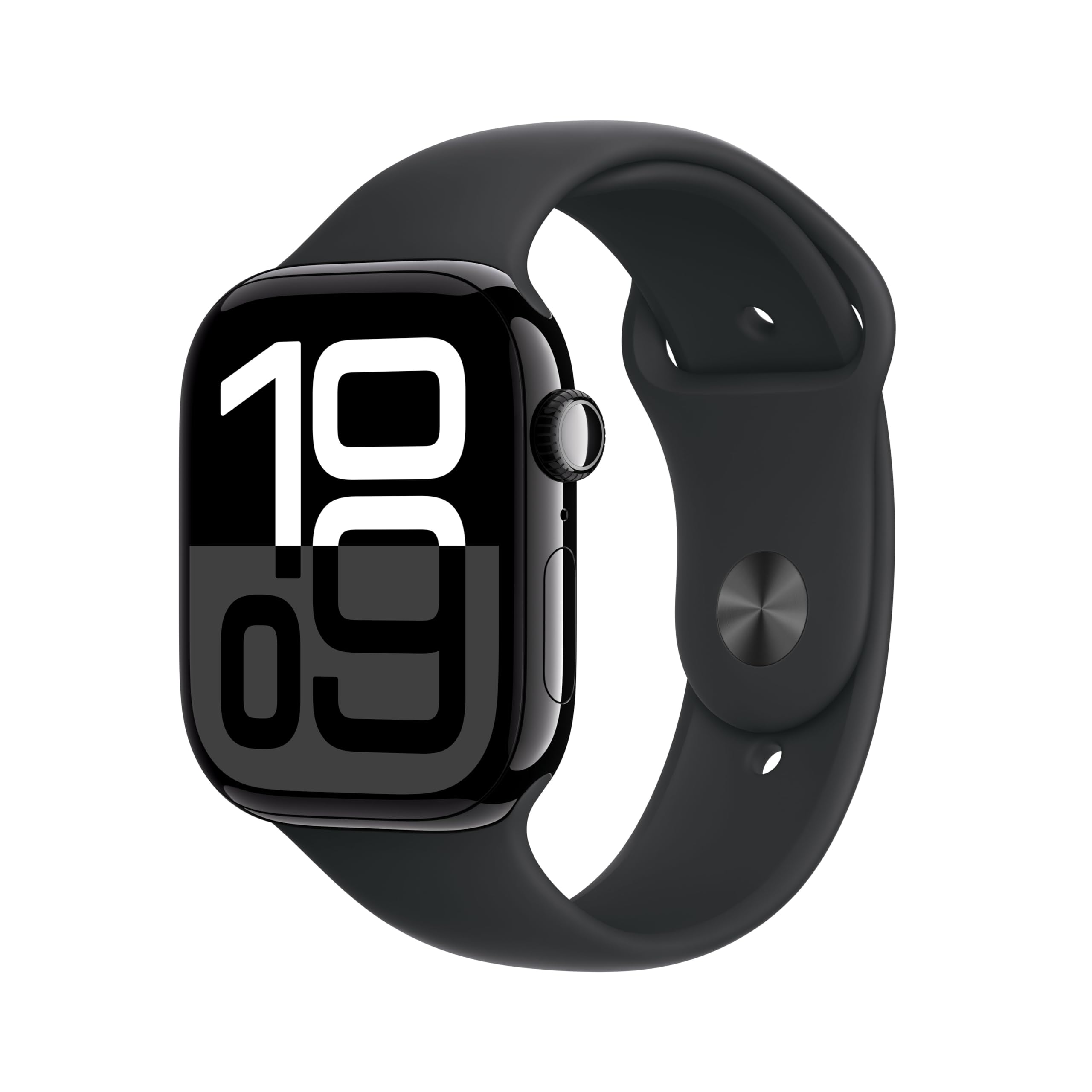 Apple Watch Series 10 GPS 42 mm Smartwatch with Jet Black Aluminium Case with Black Sport Band - M/L. Fitness Tracker, ECG App, Always-On Retina Display, Water Resistant