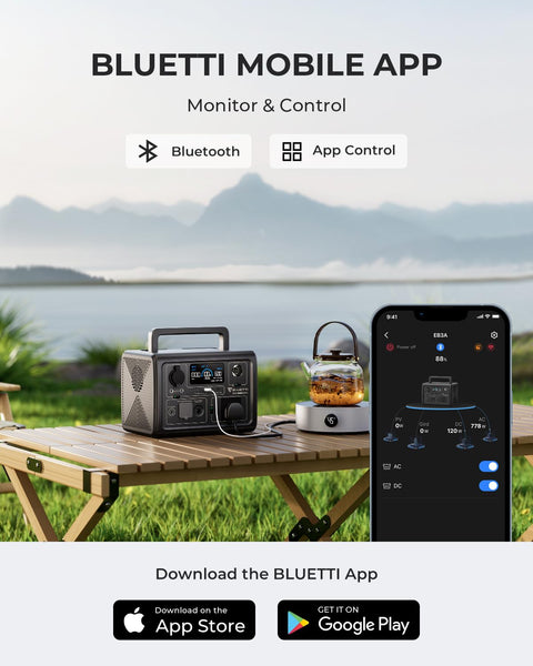 BLUETTI EB3A Portable Power Station, 268Wh LiFePO4 Power Station Battery Backup w/ 2 600W (1200W Surge) AC Outlets, Recharge from 0-80% in 30 Min., Solar Generator for Outdoor Camping
