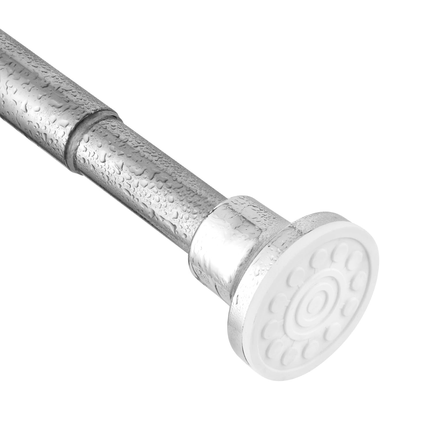 Shower Curtain Pole Silver? Adjustable Telescopic Shower Curtain Rod 72-255cm? Shower Curtain Rail No Drilling and Stainless for Bathroom, Window