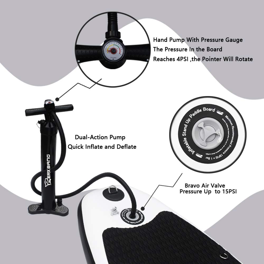 TIGERXBANG Inflatable Stand Up Paddle Board SUP Board with Kayak Seat |320x82x15cm| 305x82x15cm| for Adults/Kids| ISUP PaddleBoarding Complete Kit