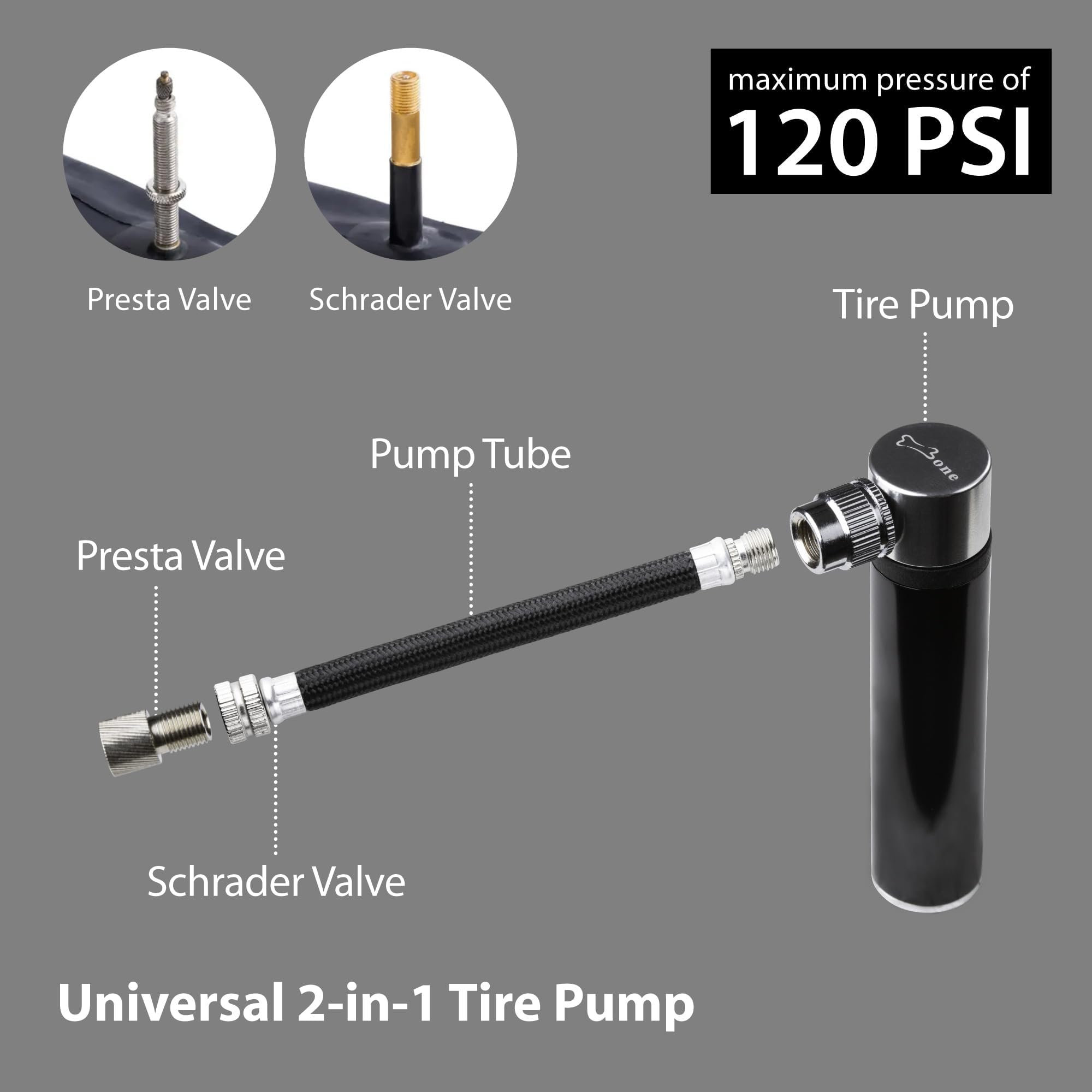 BONE】Portable Bike Repair Capsule, 14-in-1 Bicycle Repair Tool Kit, Mountain/Road Bike maintenance with Tire Pump & Wrench Tool Kit, Bike Accessories for Cycling, Emergency Bike Repair Bag