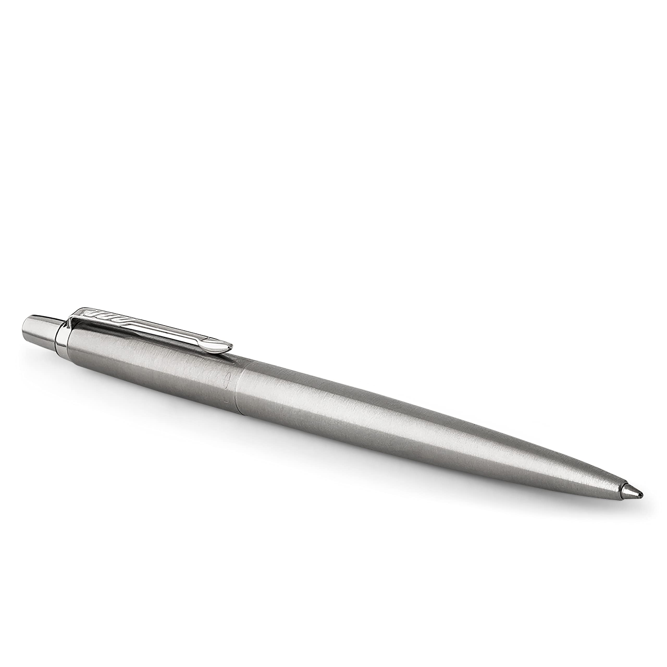 Parker Jotter Ballpoint Pen | Stainless Steel with Chrome Trim | Medium Point | Handwriting Pens & Stationery Supplies | Blue Ink | Gift Box