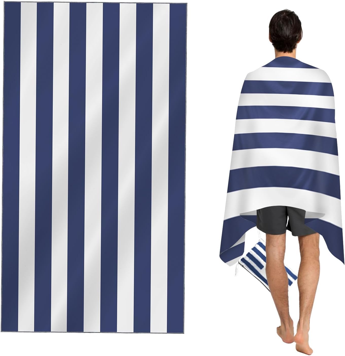 Premium Large Beach Towel ? 160x80cm Oversized, Sand-Resistant & Quick-Dry Microfiber, Soft Cotton, Lightweight Travel Towel for Beach, Pool, Gym,
