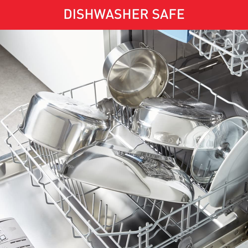 Tefal Comfort Max 5 Peice Stainless Steel Set – Durable Cookware for Healthy Cooking, Induction Compatible, Ergonomic Stay-Cool Handle, Dishwasher and Oven Safe