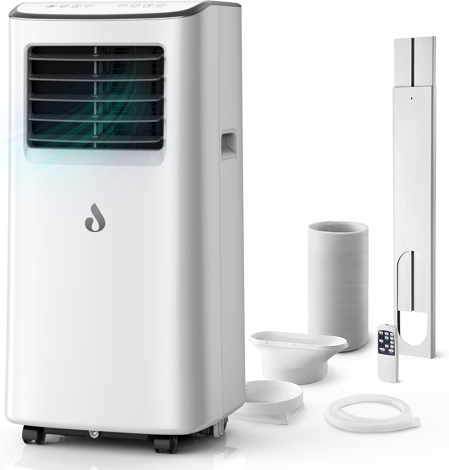 Air Conditioning Unit, Portable Air Conditioner with 4-in-1 Cooling & Fan & Dehumidifier & Sleep Mode Function, Air Conditioners with Digital Display & Remote Control, 24H Timer for Room up to 215 ft