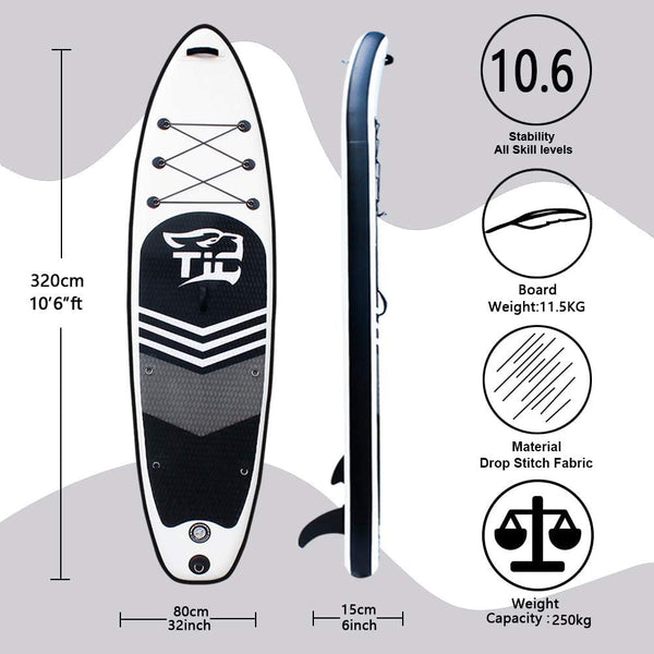 TIGERXBANG Inflatable Stand Up Paddle Board SUP Board with Kayak Seat |320x82x15cm| 305x82x15cm| for Adults/Kids| ISUP PaddleBoarding Complete Kit
