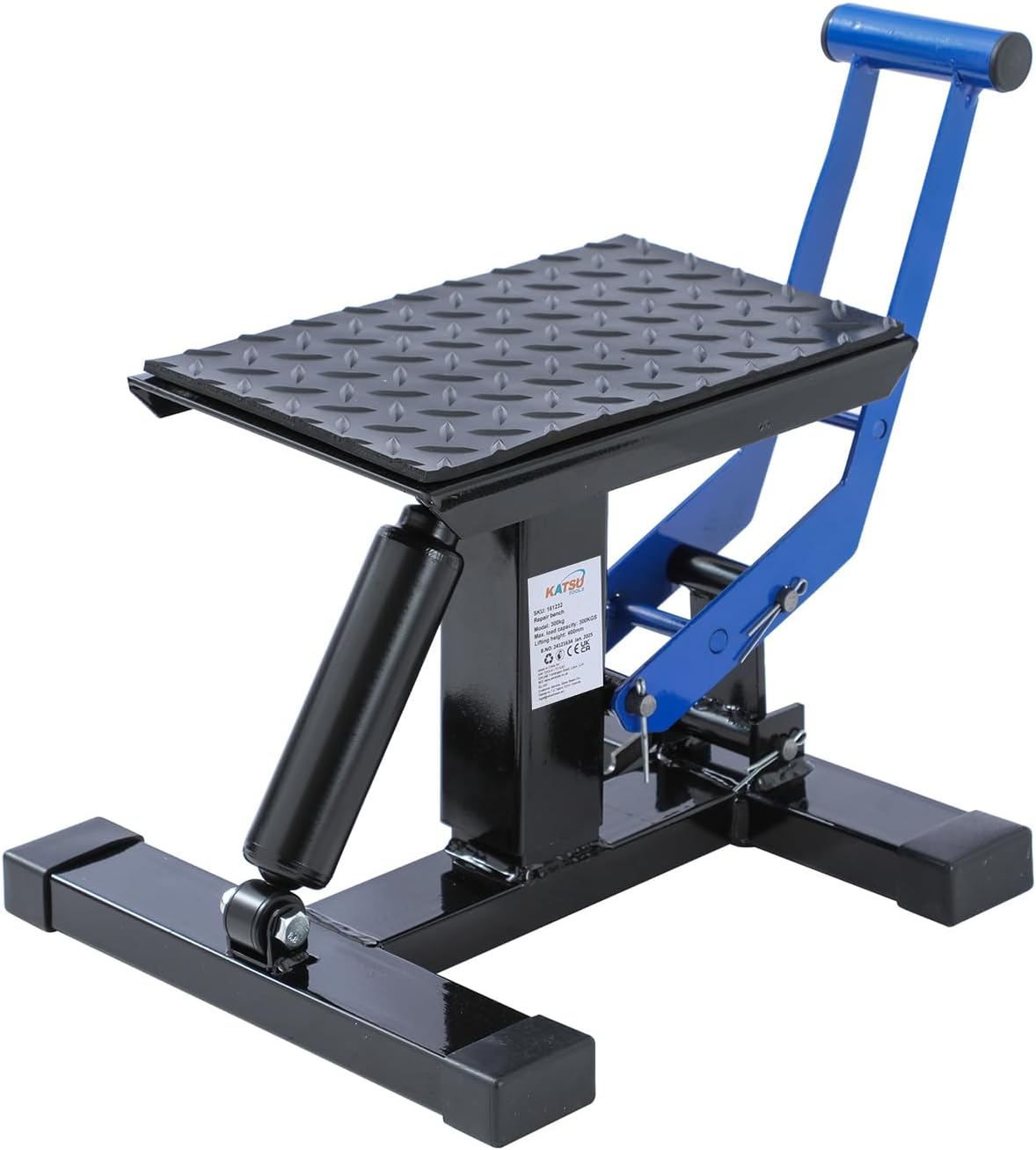 KATSU Tools Motorcycle Jack Lift Stand Motorbike Dirt Bike Lift Adjustable Height Hoist Table with Hydraulic Damper 161232