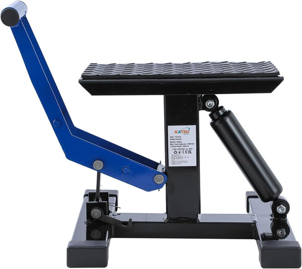 KATSU Tools Motorcycle Jack Lift Stand Motorbike Dirt Bike Lift Adjustable Height Hoist Table with Hydraulic Damper 161232