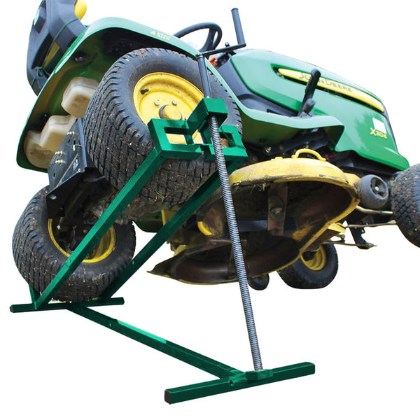 VOUNOT? Ride on Mower Jack Lift, Telescopic Maintenance Jack for Lawn mowers and Garden Tractors, Weight Capacity 400kg, Green