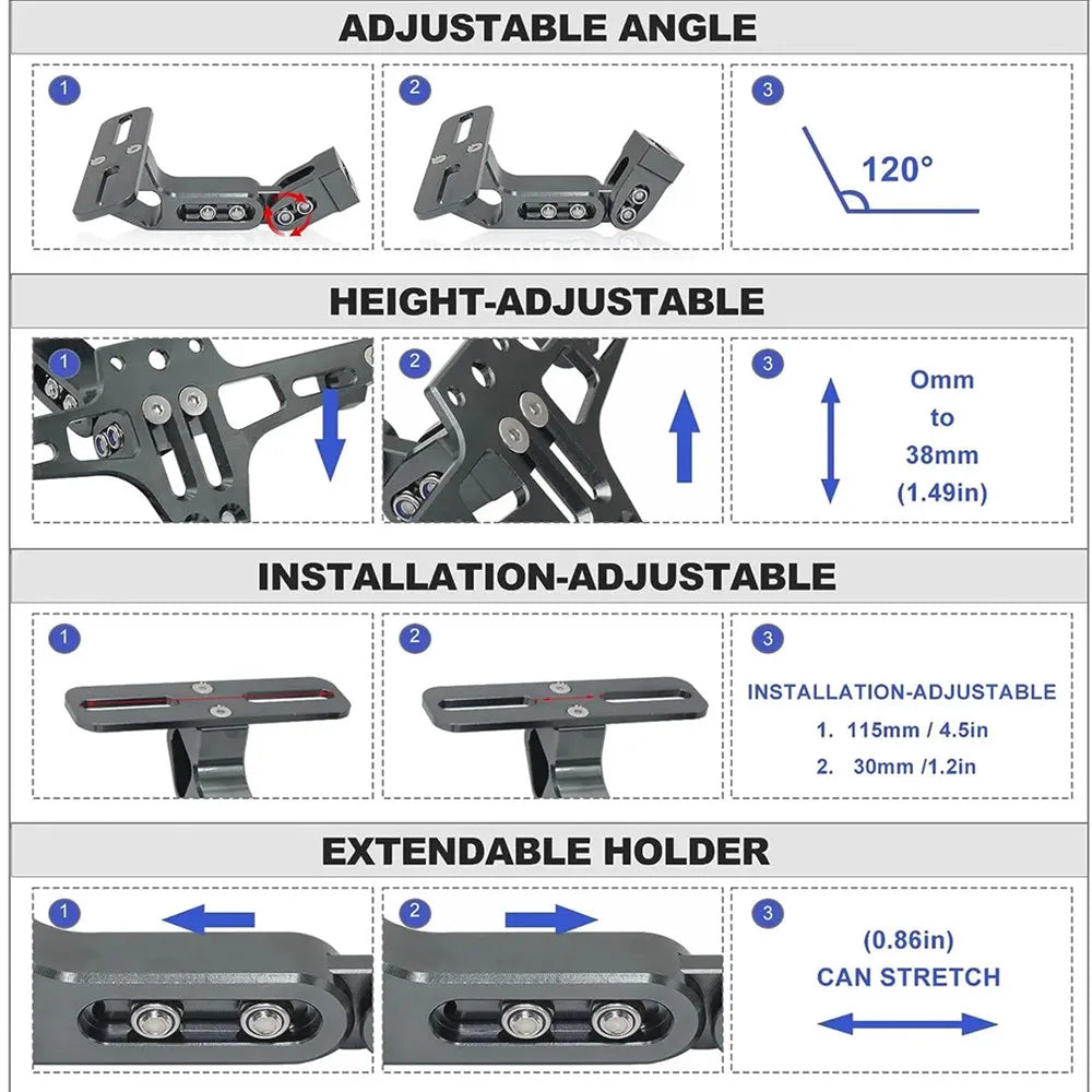 Universal Motorcycle License Plate Holder Number Plate Holder With Turn Signal Lights For Yamaha MT07 Kawasaki Z800 Honda BMW