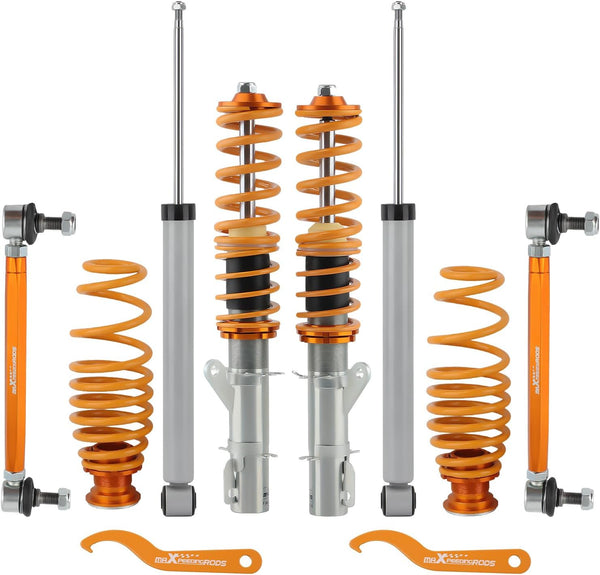 maXpeedingrods Coilovers + Drop links Kit for VW Golf MK4 for Audi A3 8L 1.6/1.8/1.8T/1.9 1998-2007 for Seat Leon 1M1