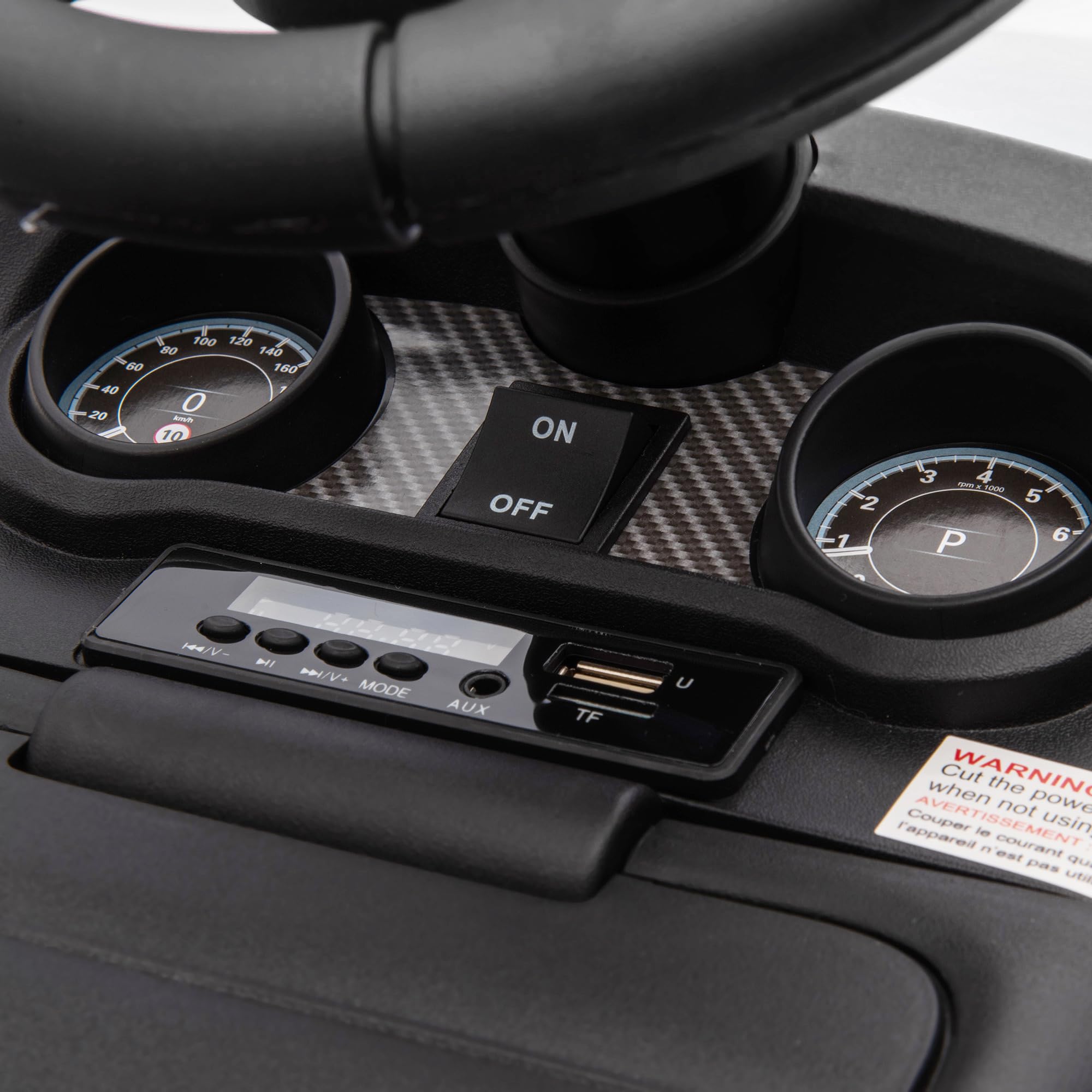 AIYAPLAY Land Rover Licensed 6V Kids Electric Ride On Car, 2-in-1 Sliding Car, Battery Powered Car with Headlights, Music, Horn, for 18-60 Months, White