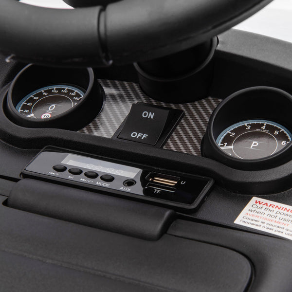 AIYAPLAY Land Rover Licensed 6V Kids Electric Ride On Car, 2-in-1 Sliding Car, Battery Powered Car with Headlights, Music, Horn, for 18-60 Months, White