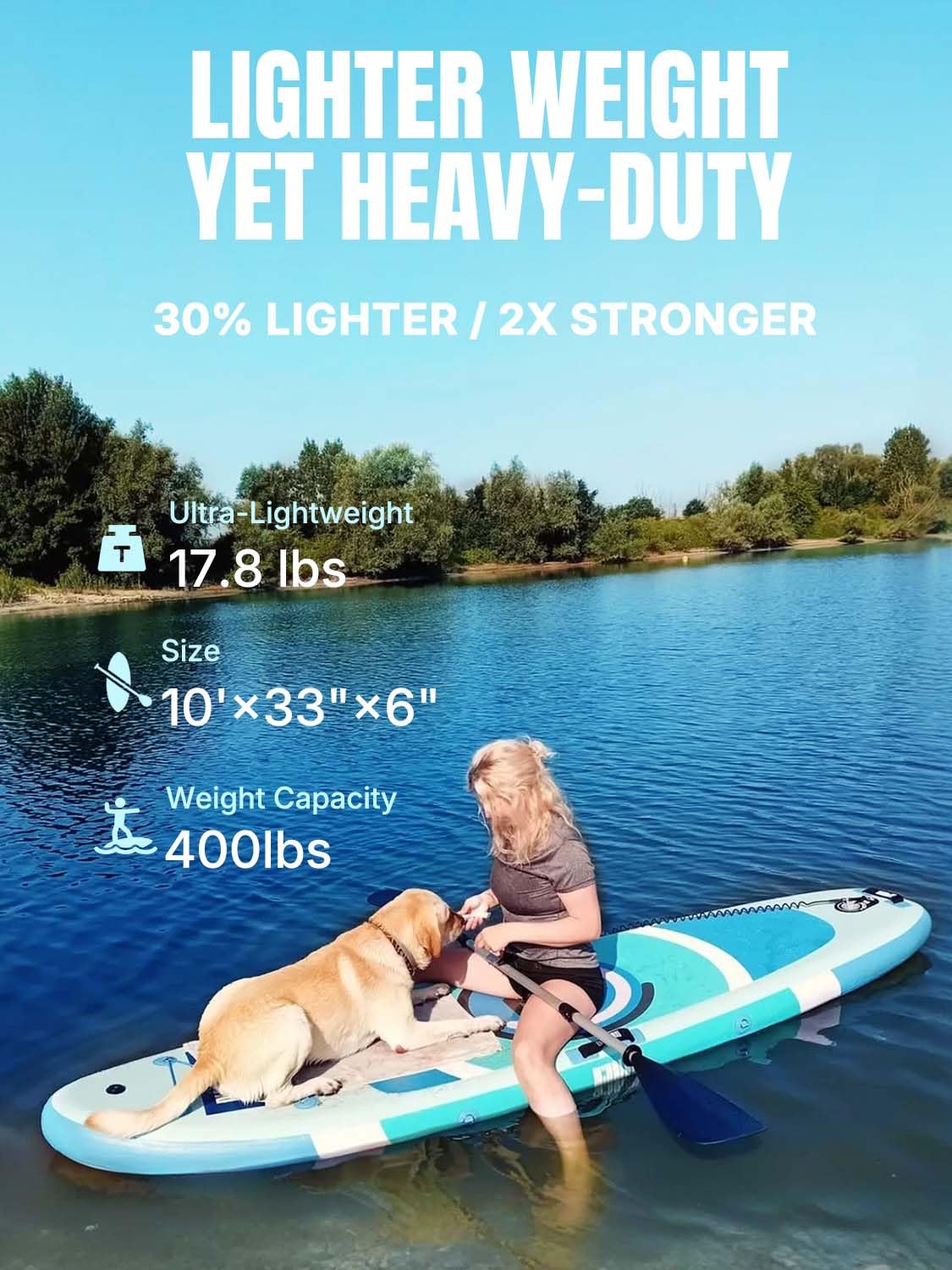 Niphean Inflatable Paddle Board with Stable Wing and Durable SUP Accessories, 10' Stand up Paddle Boards for Adults & Youth, Idea for Stand up Paddleboarding Beginner, Versatile Yoga Paddle Board