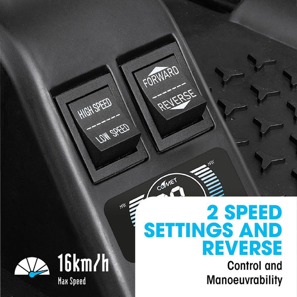 Xootz Comet Electric Go Kart, Kids Ride-On Racing Go Kart, 2 Speed with Drift Mode and Reversing, Steering Wheel, and Pedals, 2 x 12V Rechargeable Batteries, Custom, Black