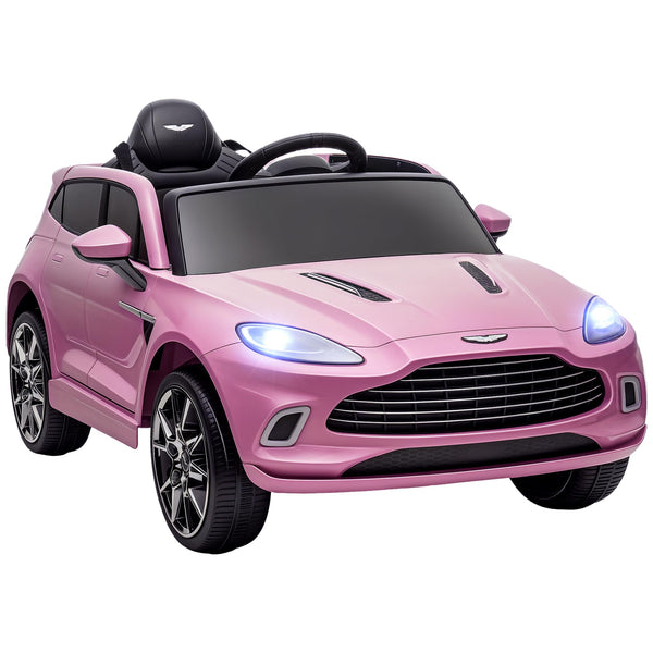 AIYAPLAY 12V Kids Electric Car, Aston Martin DBX Licensed Kids Ride on Car with Remote Control, 4 Suspension Wheels, LED Lights, Music, Horn, Slow Start, for Ages 3-6 Years, Blue