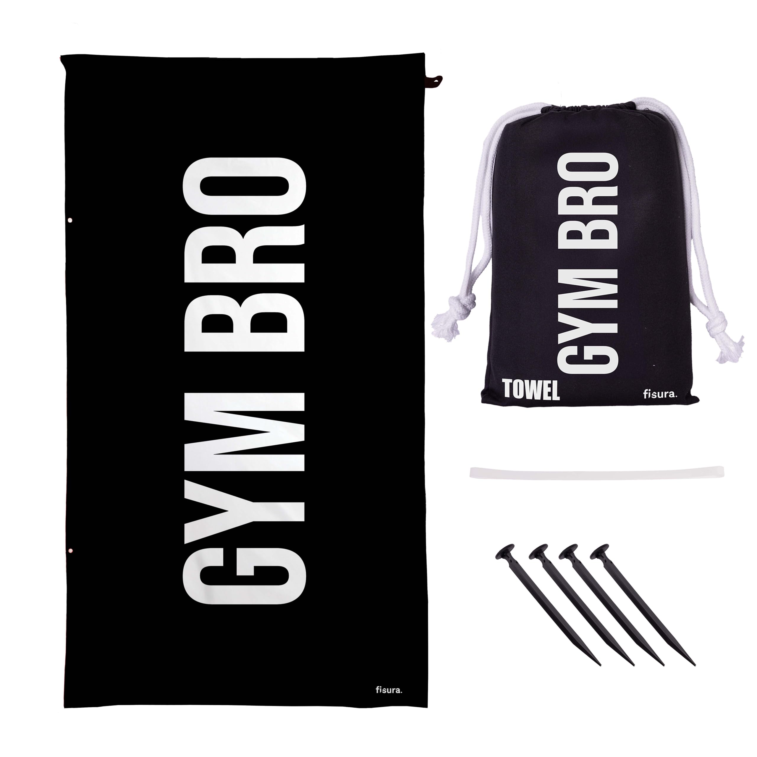 Fisura Large Beach Towel Gym Bro Lightweight Microfibre Towel for Swimming Pool, Beach, Camping or Picnic, Anti Sand, Quick Drying, Original Gift 180