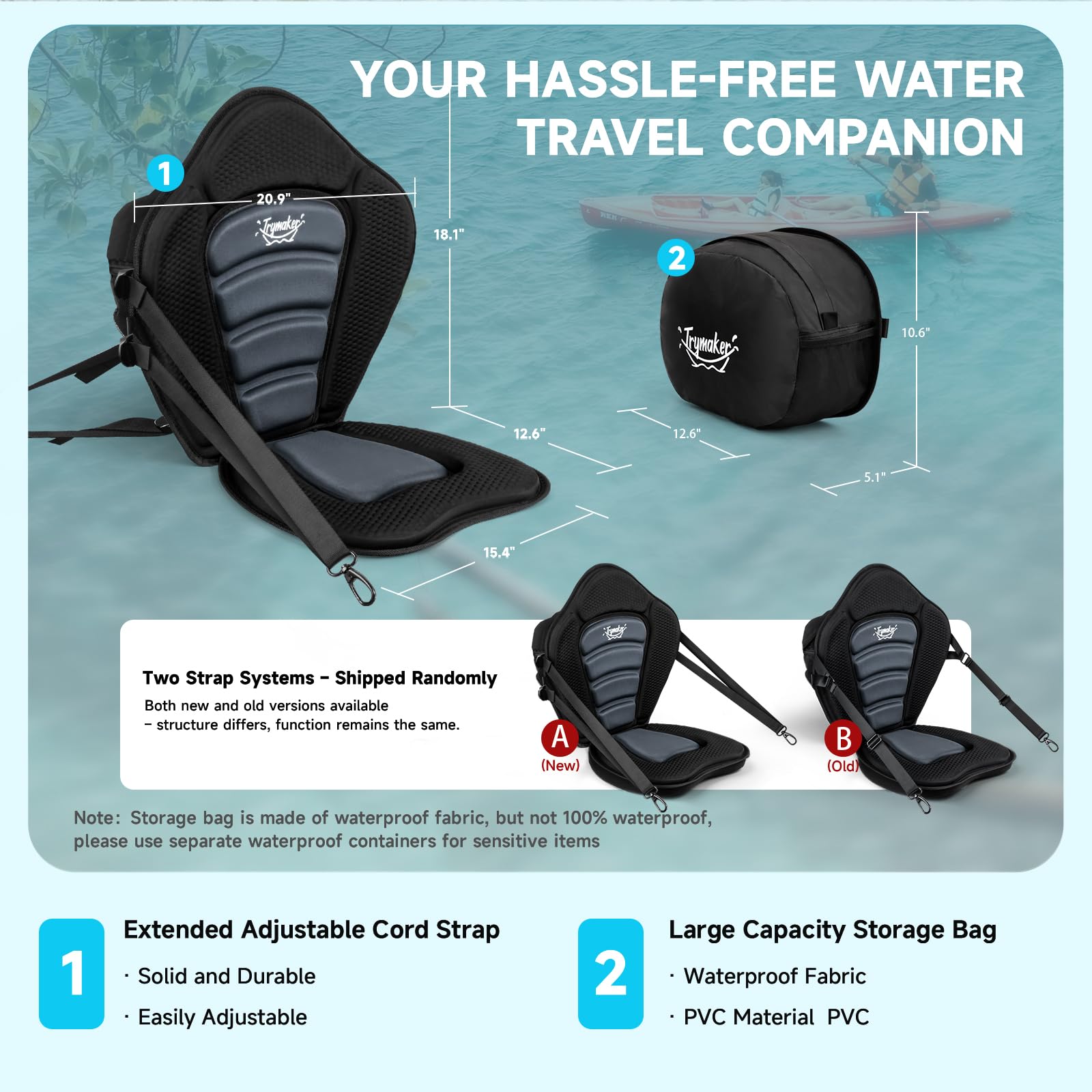 Trymaker Paddle Board Seat, Universal Kayak Seats for Paddleboard, Adjustable Sup Seat Paddle Board Seat