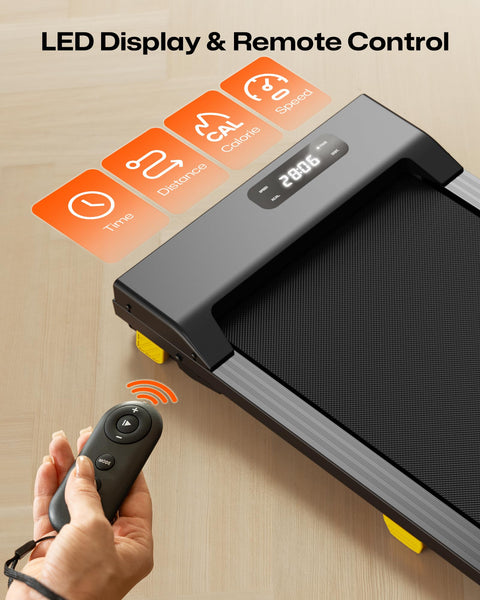 Walking Treadmills for Home, Compact Walking Pad with 38x90cm Running Area, Shock Absorption, Remote Control and LED Display