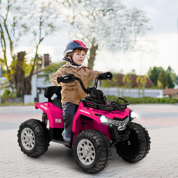 COSTWAY 12V Electric Kids Quad Bike, Battery Powered Ride on Car ATV with Head lights, Music, MP3, Storage Basket, Backward Function, for Boys and Girls Aged 3-8 Years (Black)