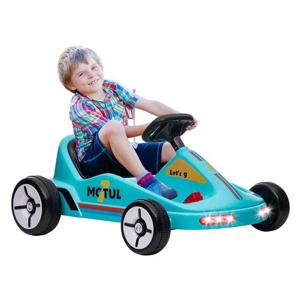 AIYAPLAY Electric Go Kart, 6V Battery Powered Kids Go Kart with Music, Light, Horn, Kids, Ride on Car for 3-5 Years, Yellow