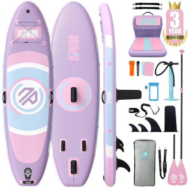 Niphean Inflatable Paddle Board with Stable Wing and Durable SUP Accessories, 10' Stand up Paddle Boards for Adults & Youth, Idea for Stand up Paddleboarding Beginner, Versatile Yoga Paddle Board