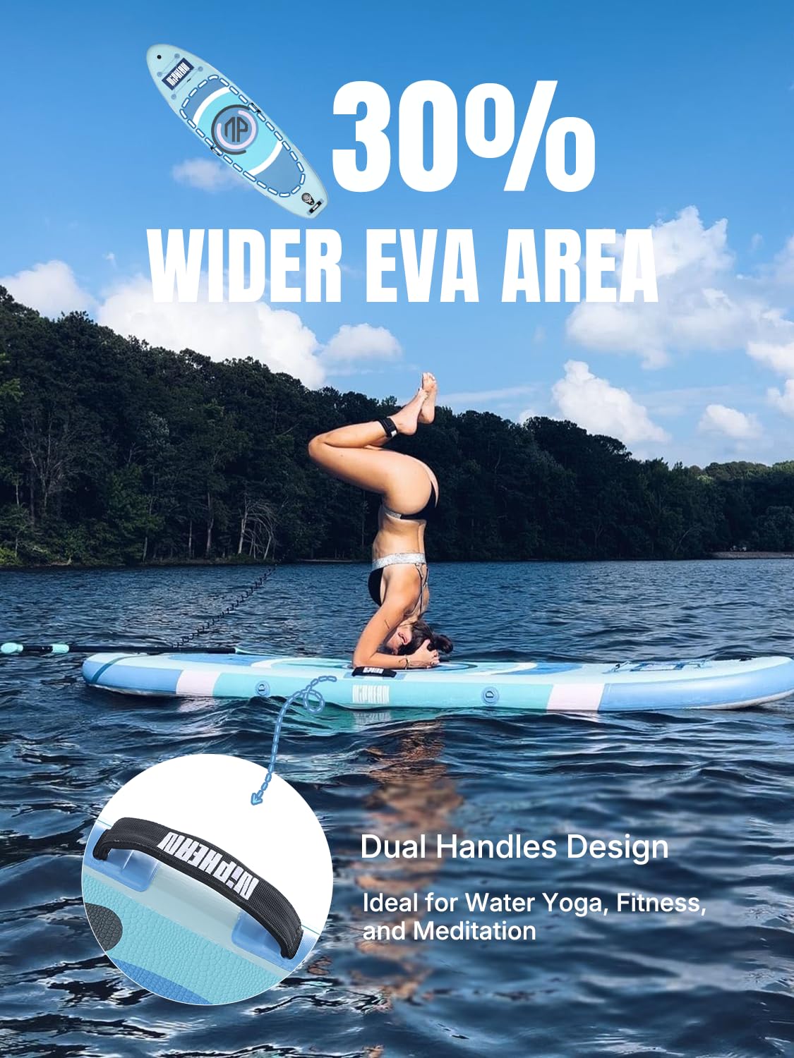 Niphean Inflatable Paddle Board with Stable Wing and Durable SUP Accessories, 10' Stand up Paddle Boards for Adults & Youth, Idea for Stand up Paddleboarding Beginner, Versatile Yoga Paddle Board