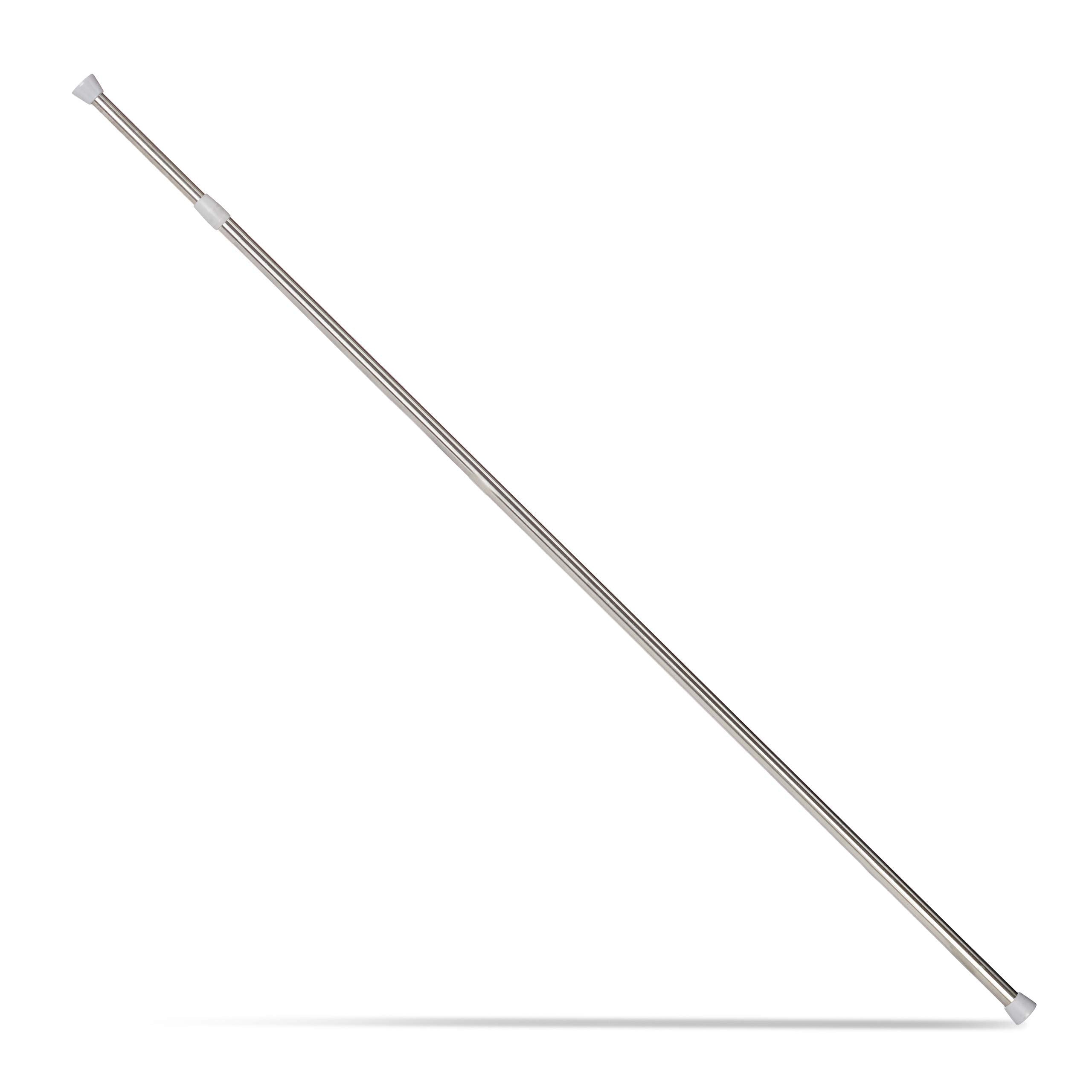 Relaxdays Telescopic Rod, Extensible Rod for Curtains, Showers, Door Frames & More, No Drilling, Stainless Steel, 150-280 cm,10023827_866,Silver