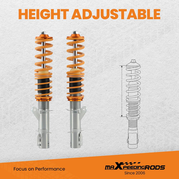 maXpeedingrods Coilovers + Drop links Kit for VW Golf MK4 for Audi A3 8L 1.6/1.8/1.8T/1.9 1998-2007 for Seat Leon 1M1