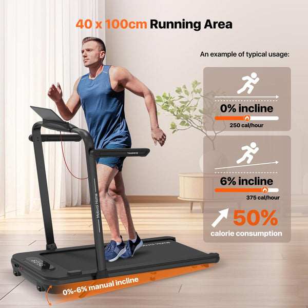 Mobvoi Home Treadmill SE 3 in 1 Foldable Treadmill for Home Walking Pad 2.5 HP Compact Portable folding Under Desk Running Machine with Remote Control LED Display for Home Office 12 km/h