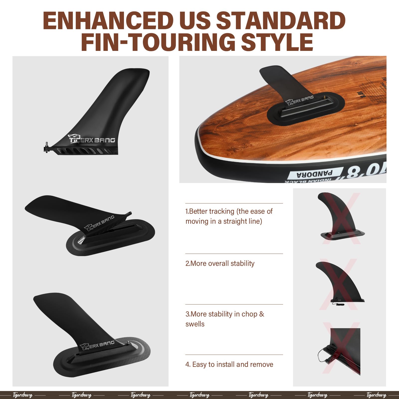 TIGERXBANG Paddle Board, 10.8' Stand Up Paddleboarding with Premium Complete Inflatable SUP Accessories, Extra Wide Paddleboards for Adults & Kids-Pandora Collection