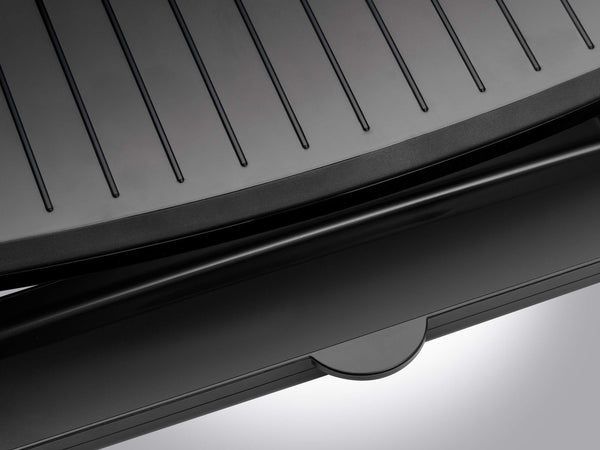 George Foreman Medium Electric Fit Grill [Non stick, Healthy, Griddle, Toastie, Hot plate, Panini, BBQ, Energy saving, Vertical storage, Easy clean, Drip tray, Ready to cook light] Black, 1630W 25810